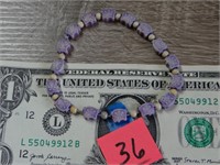 Stretchy Purple Hello Kitty Bead Bracelet