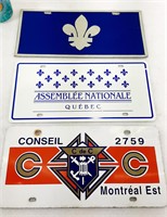 3 plaques pour voiture