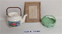 ORIENTAL TEA POT, WORDS TO LIVE BY PLAQUE AND GREE