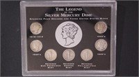 US Coins Silver Mercury Dimes - 7 in small present