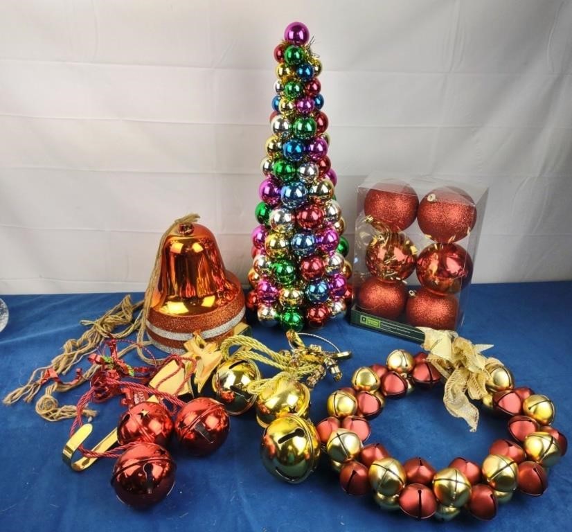Assorted Christmas Bells, Balls & Wreath