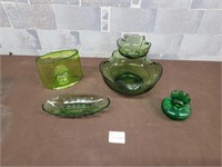 Vintage green glass