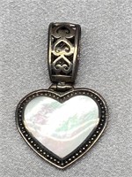 Sterling silver designer double sided heart