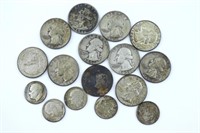 (16) Silver US Coins - asst, circulated, common