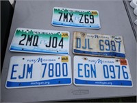 5 Michigan license plates