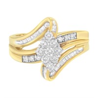 10k Gold .56ct Diamond Cocktail Bypass Ring