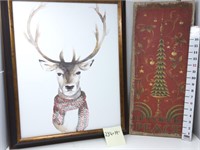 Deer Framed Wall Art & Christmas Tree Print