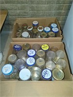 Vintage Mason Jars & Jelly jars - 2 boxes full of