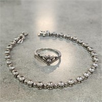 Sterling Silver Ring size 7 & bracelet
