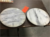 (2) 12” marble lazy Susan’s