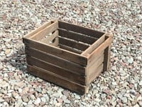Antique Wooden Slat Crate With Handles