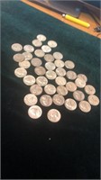 Lot of 39 Silver Quarters Dated 1964