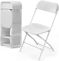 VINGLI 10 Pack White Plastic Folding Chair