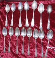 (15) Sterling silver spoons in various designs