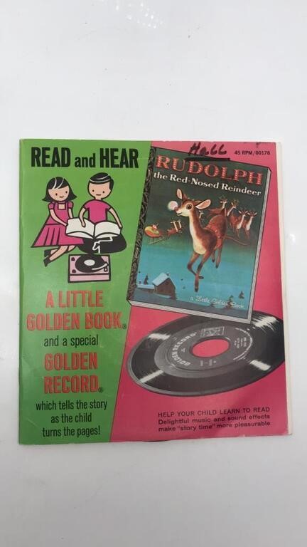 1958 Unused Book W/ Record Rudolph The Red-nosed