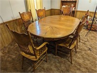 Wood 7pc Dining Table Set