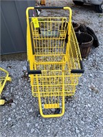 One yellow shopping cart