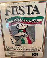 71 - VINTAGE FESTA ITALIANA FRAMED PRINT