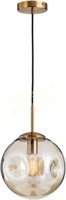 MZSUS Amber Glass Pendant Light  7.8'