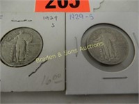 US 1929 AND 1929-S SILVER QUARTERS