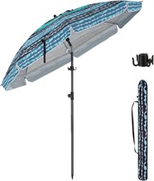 BondFree 7FT Beach Umbrella  Blue-Green