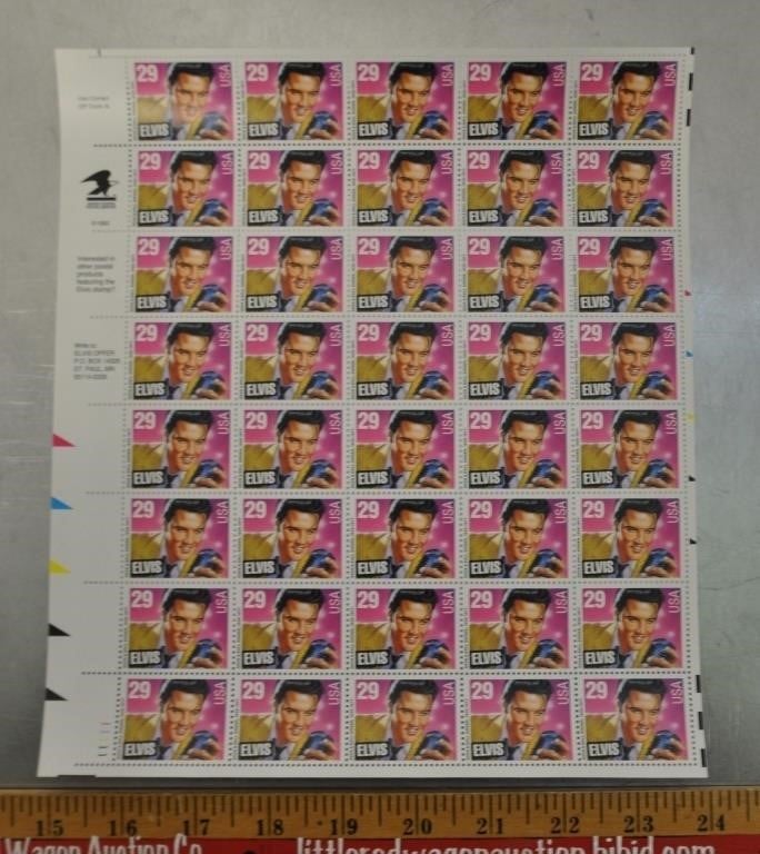 Elvis US stamp sheet