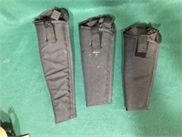 12, 9 and 8 inch black cloth holsters.