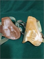 Two Zed leather holsters. Colt #69S and S&W