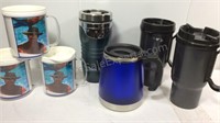 Lot of travel mugs