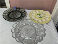 3 Vintage Egg Plates