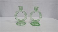 Vintage Art Deco Czech Libochovice Candlesticks