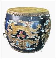 Vintage Chinese hand painted drum