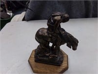 End of the trail resin statue