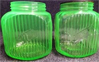 Vaseline Glass Pantry / Storage Jars
