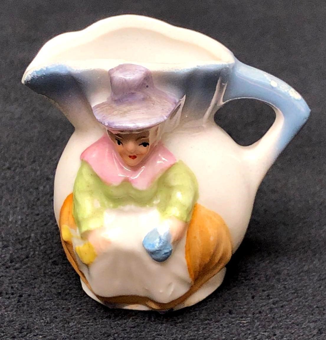 Vintage German Porcelain Miniature Pitcher Lady