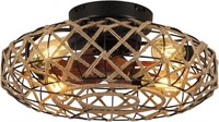 Boho Caged Ceiling Fan with Light