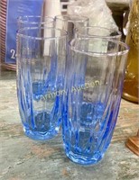 LIGHT BLUE GLASS TUMBLERS