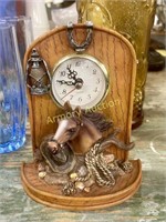HORSE DECORATED CLOCK / BOOKEND