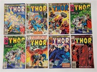 8) VINTAGE MARVEL THE MIGHTY THOR COMIC BOOKS