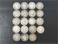 Nineteen Barber Dimes (1904-1909)