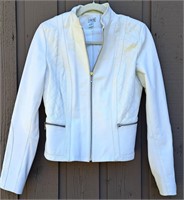 SOFT WHITE LEATHER CACHE' LADIES JACKET SIZE 8