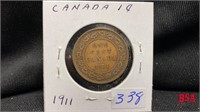 1911 Canadian large penny