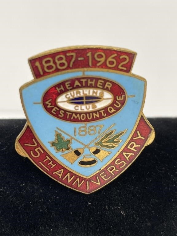 Westmount Heather Curling Club Pin 1887-1962, 75th