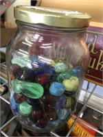 Jar of colored rocks