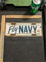 Fly Navy Sign-Rustic
