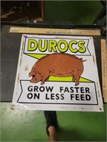Metal Durocs Pig Grow Faster Sign
