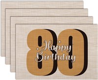 80th Birthday Inspirational Placemats Set of 4