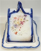 BEAUTIFUL VICTORIAN PORCELAIN COVERED CHEESE DISH