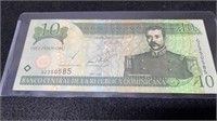 10 Pesos Oro Dominion Republic Bank Note