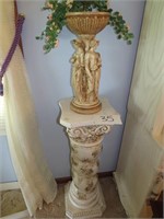 2 Pc. Plant Stand - 32" Tall 1 Resin; 1 Porcelain